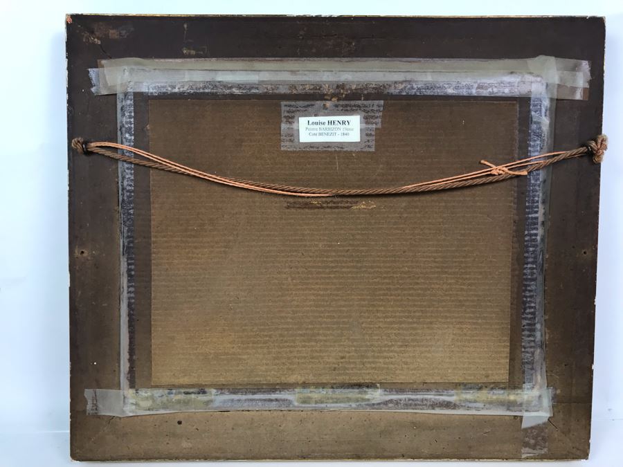 Original French Plein Air Oil Painting By Louis Henry 19th Century - Original Receipt In Photos - 16 X 13 [Photo 15]