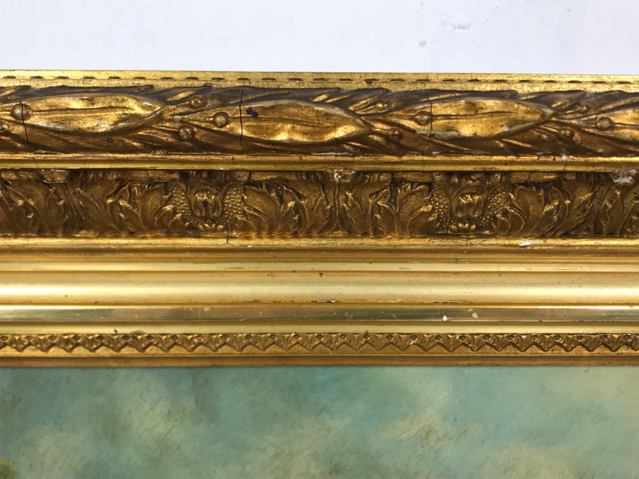 Original Antique Oil Painting On Board In Stunning Gilded Frame 11 X 14 [Photo 20]