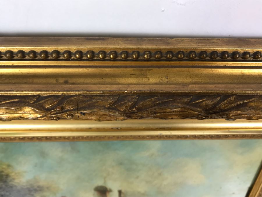 Original Antique Oil Painting On Board In Stunning Gilded Frame 11 X 14 [Photo 19]