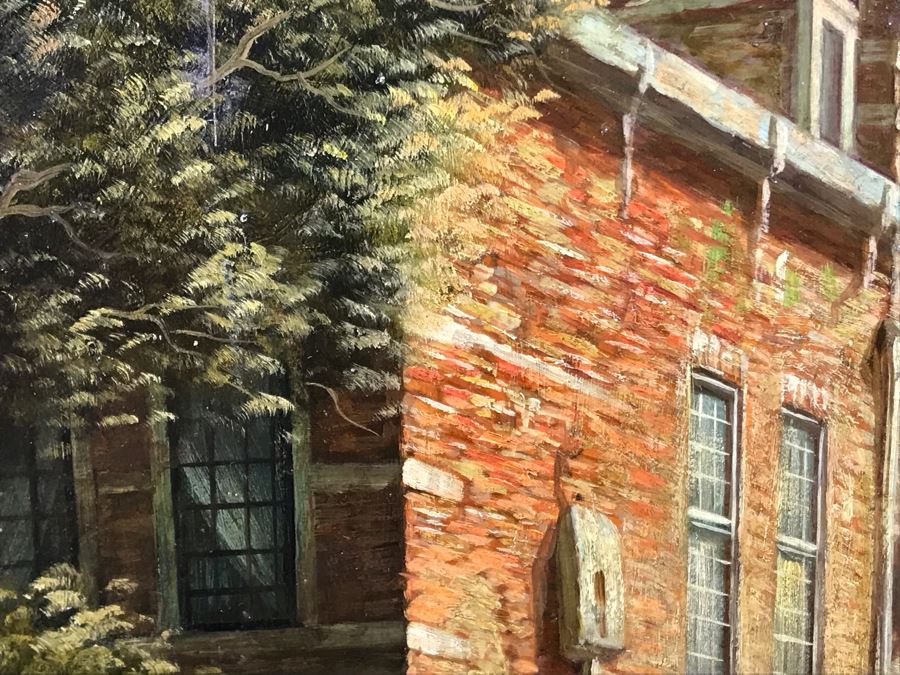 Original Antique Oil Painting On Board In Stunning Gilded Frame 11 X 14 [Photo 9]