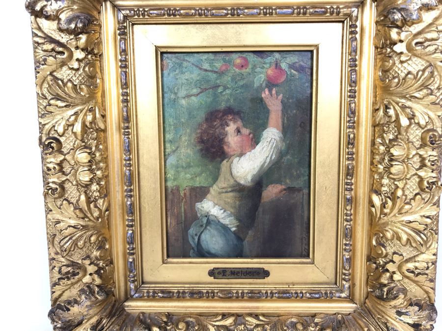Original Oil Painting On Board By E. Melder In Stunning Gilded Frame 5 X 7 [Photo 3]