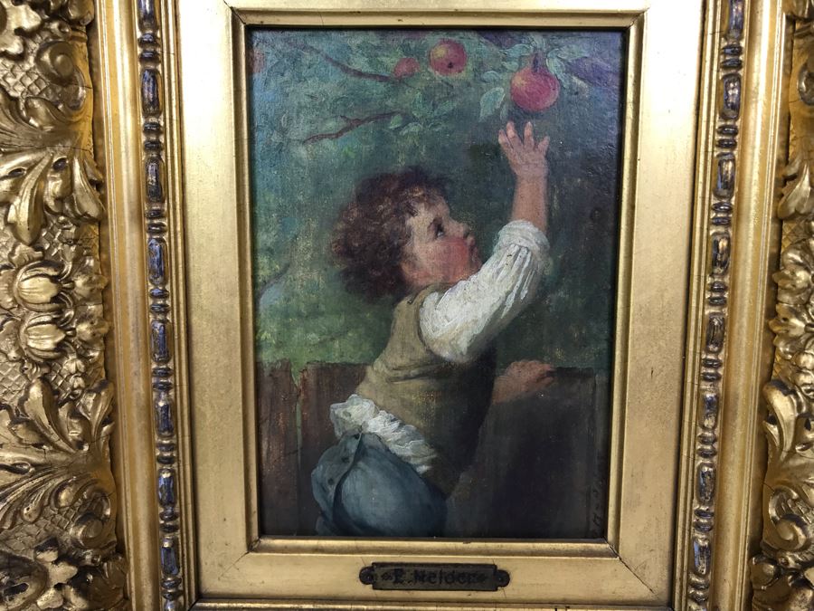 Original Oil Painting On Board By E. Melder In Stunning Gilded Frame 5 X 7 [Photo 4]