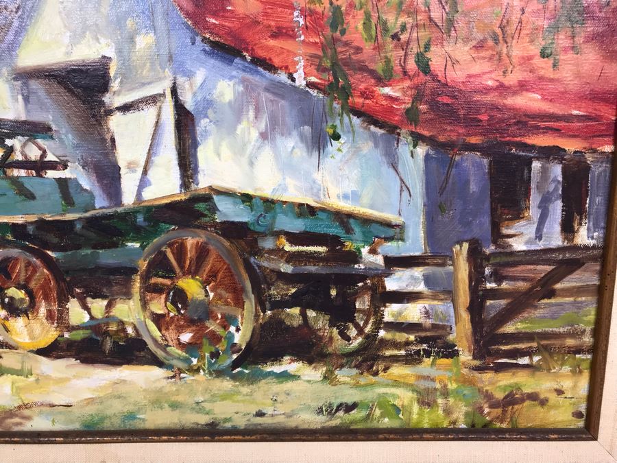 Original Vintage 1975 Signed Plein Air Oil Painting 'Leonis Adobe' By Marcy Fitzgerrell (1917-2003) (One Of First Woman Animators At Walt Disney Studios) Client Paid $2,400 [Photo 9]