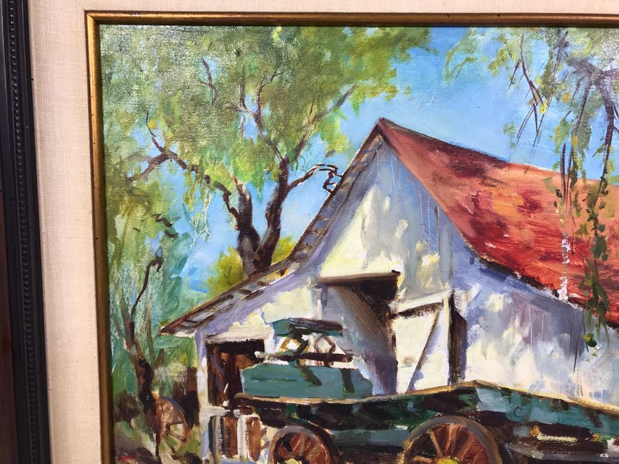 Original Vintage 1975 Signed Plein Air Oil Painting 'Leonis Adobe' By Marcy Fitzgerrell (1917-2003) (One Of First Woman Animators At Walt Disney Studios) Client Paid $2,400 [Photo 7]