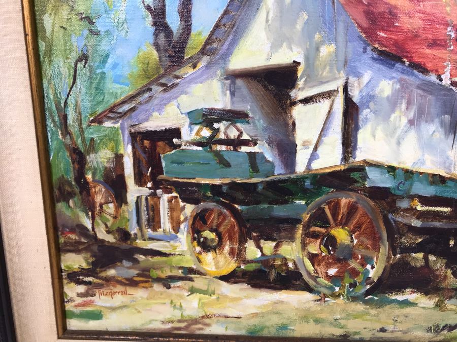Original Vintage 1975 Signed Plein Air Oil Painting 'Leonis Adobe' By Marcy Fitzgerrell (1917-2003) (One Of First Woman Animators At Walt Disney Studios) Client Paid $2,400 [Photo 6]