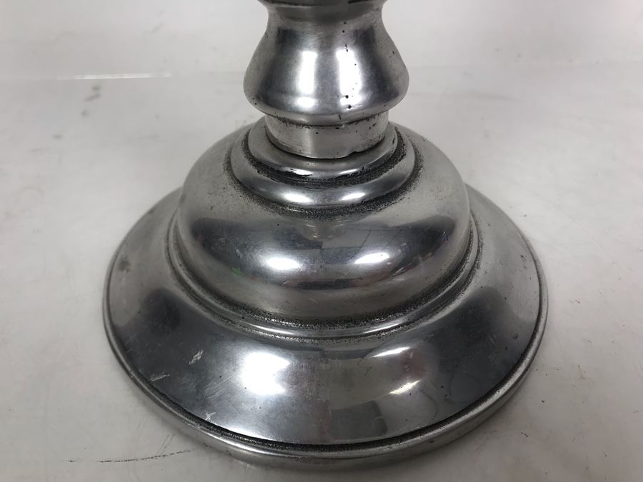 Large Pewter Candlestick 16H [Photo 4]
