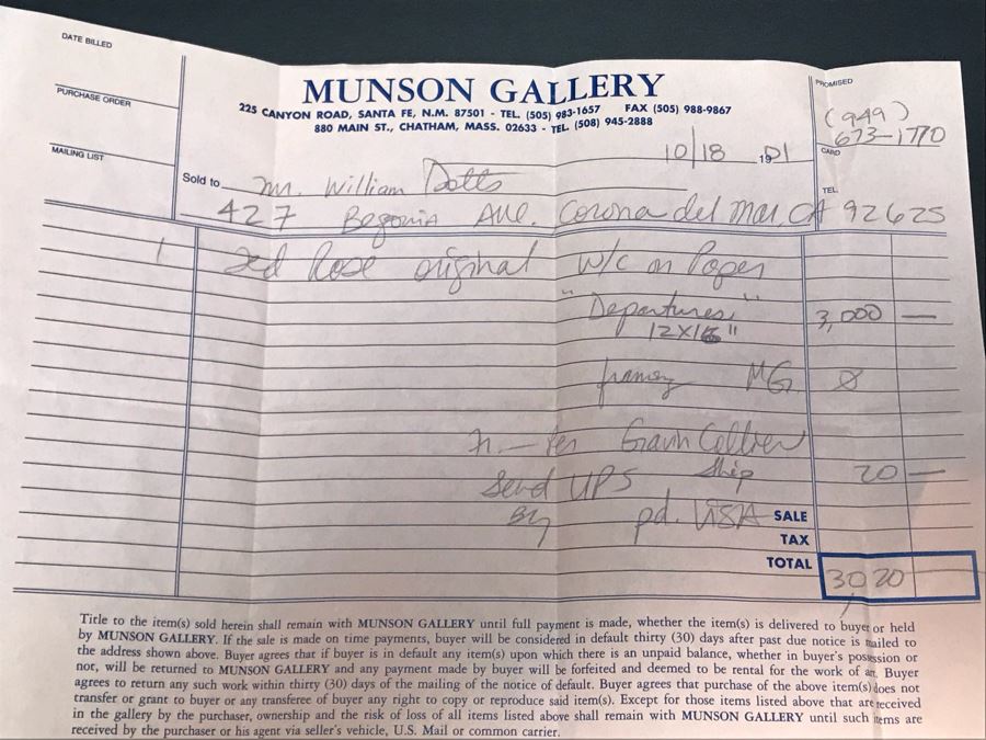 Original Watercolor Railroad Painting Titled 'Departures' By Ted Rose (1940-2002) Santa Fe, New Mexico 12 X 16 Client Paid $3,000 See Photos For Receipt [Photo 25]