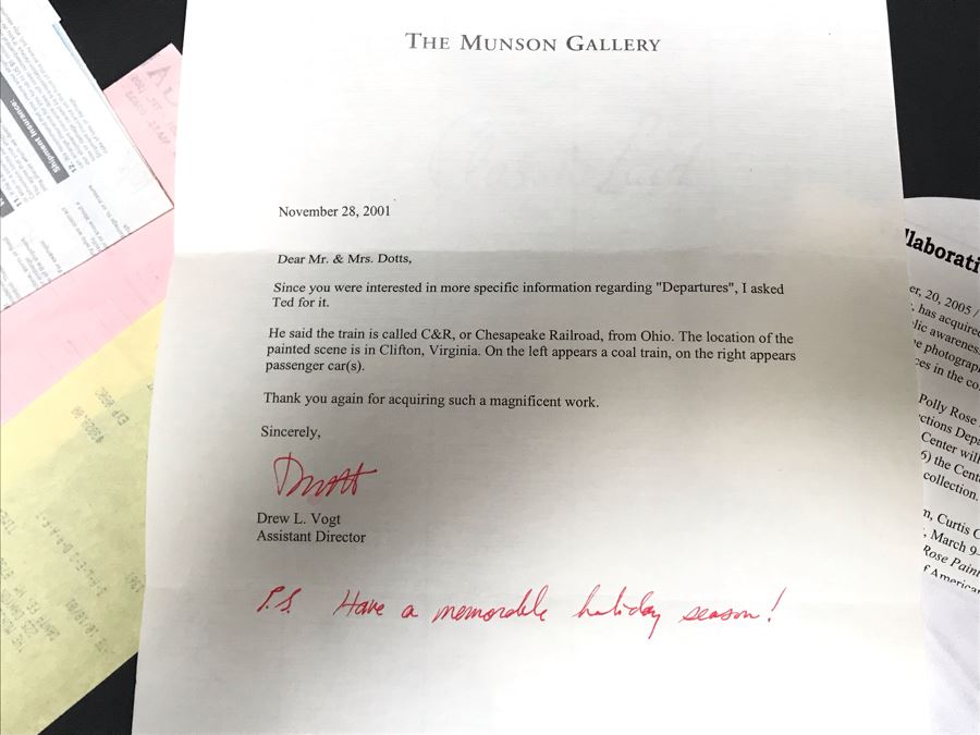 Original Watercolor Railroad Painting Titled 'Departures' By Ted Rose (1940-2002) Santa Fe, New Mexico 12 X 16 Client Paid $3,000 See Photos For Receipt [Photo 24]