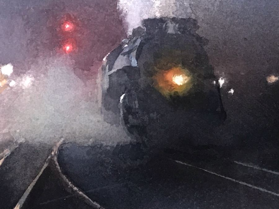 Original Watercolor Railroad Painting Titled 'Departures' By Ted Rose (1940-2002) Santa Fe, New Mexico 12 X 16 Client Paid $3,000 See Photos For Receipt [Photo 15]