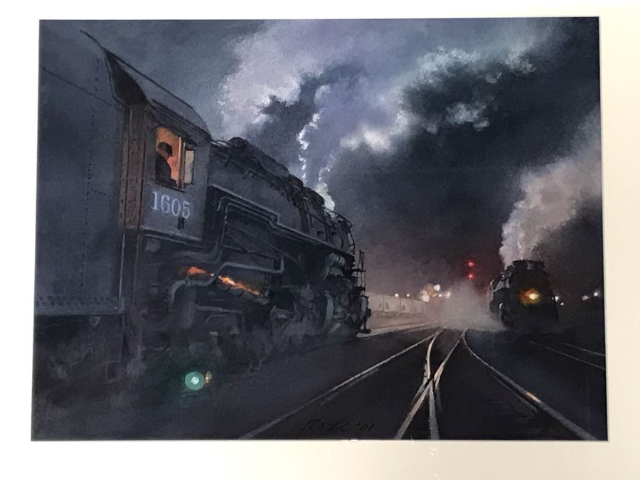 Original Watercolor Railroad Painting Titled 'Departures' By Ted Rose (1940-2002) Santa Fe, New Mexico 12 X 16 Client Paid $3,000 See Photos For Receipt [Photo 1]