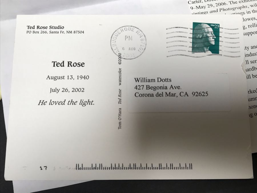 Original Watercolor Railroad Painting Titled 'Departures' By Ted Rose (1940-2002) Santa Fe, New Mexico 12 X 16 Client Paid $3,000 See Photos For Receipt [Photo 23]