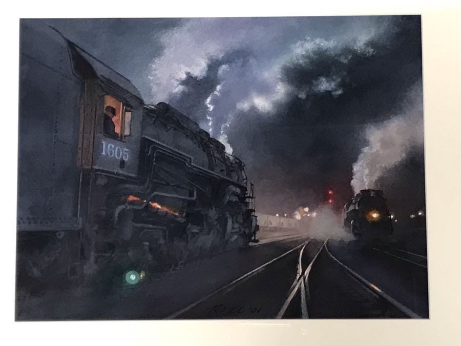 Original Watercolor Railroad Painting Titled 'Departures' By Ted Rose (1940-2002) Santa Fe, New Mexico 12 X 16 Client Paid $3,000 See Photos For Receipt [Photo 3]