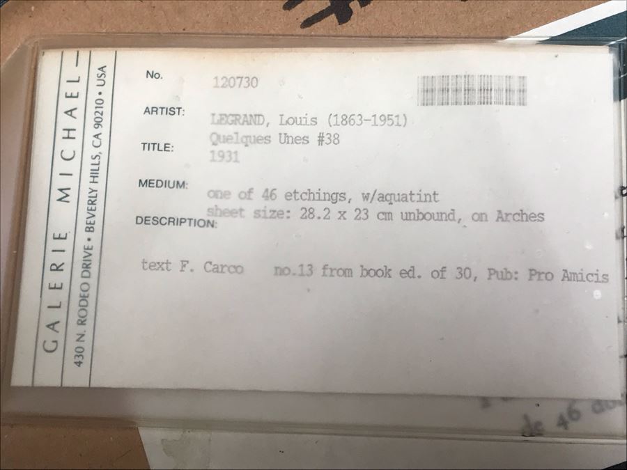Louis Legrand (1863-1951) Quelques Unes #38 No. 13 From Book Edition Of 30 1931 - 6.5 X 8.5 [Photo 14]