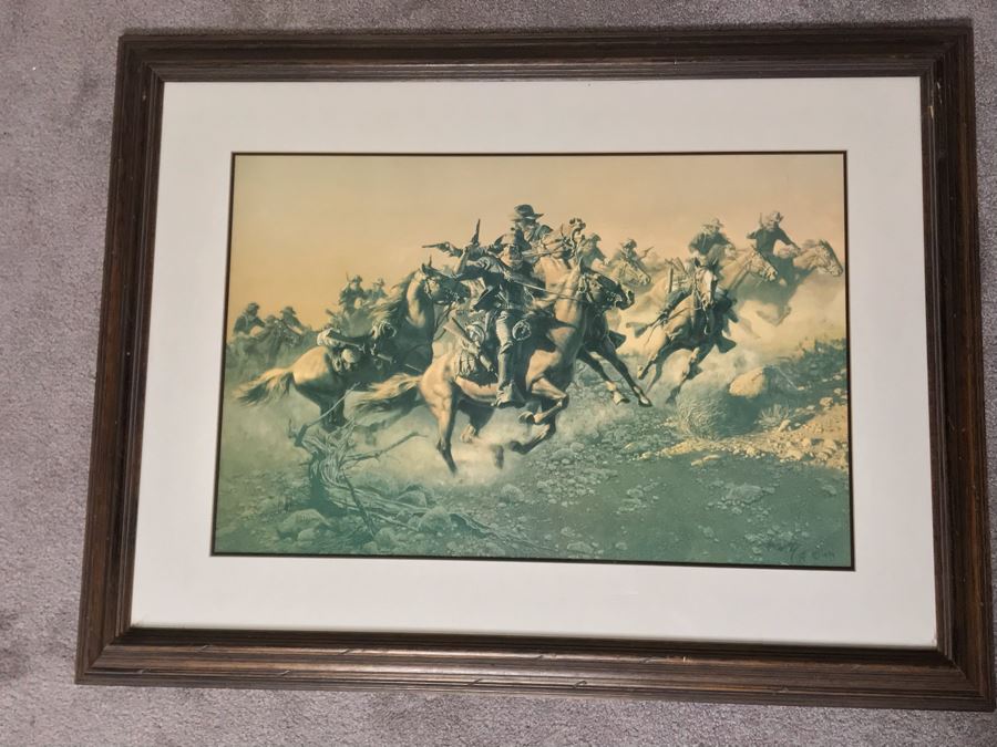 Frank McCarthy (1924-2002) Limited Edition Print Titled 'Under Hostile Fire' Hand Signed 26.5 X 18 No. 677 Of 1000 [Photo 16]