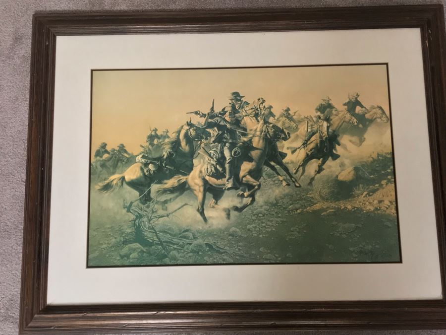 Frank McCarthy (1924-2002) Limited Edition Print Titled 'Under Hostile Fire' Hand Signed 26.5 X 18 No. 677 Of 1000 [Photo 22]