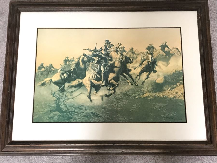 Frank McCarthy (1924-2002) Limited Edition Print Titled 'Under Hostile Fire' Hand Signed 26.5 X 18 No. 677 Of 1000 [Photo 1]