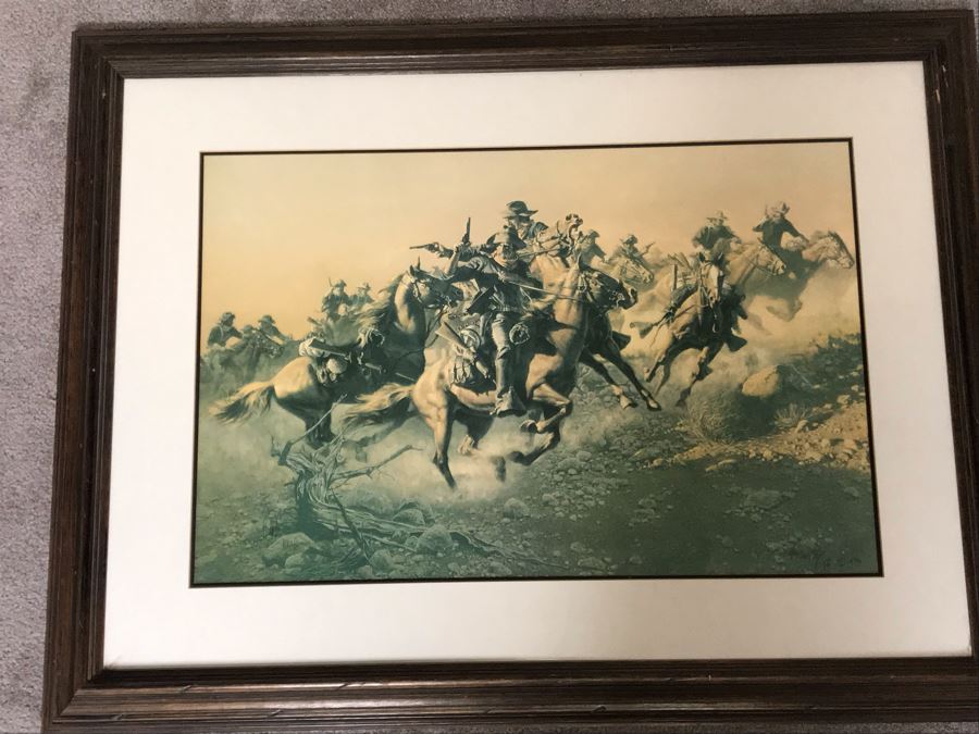 Frank McCarthy (1924-2002) Limited Edition Print Titled 'Under Hostile Fire' Hand Signed 26.5 X 18 No. 677 Of 1000 [Photo 21]