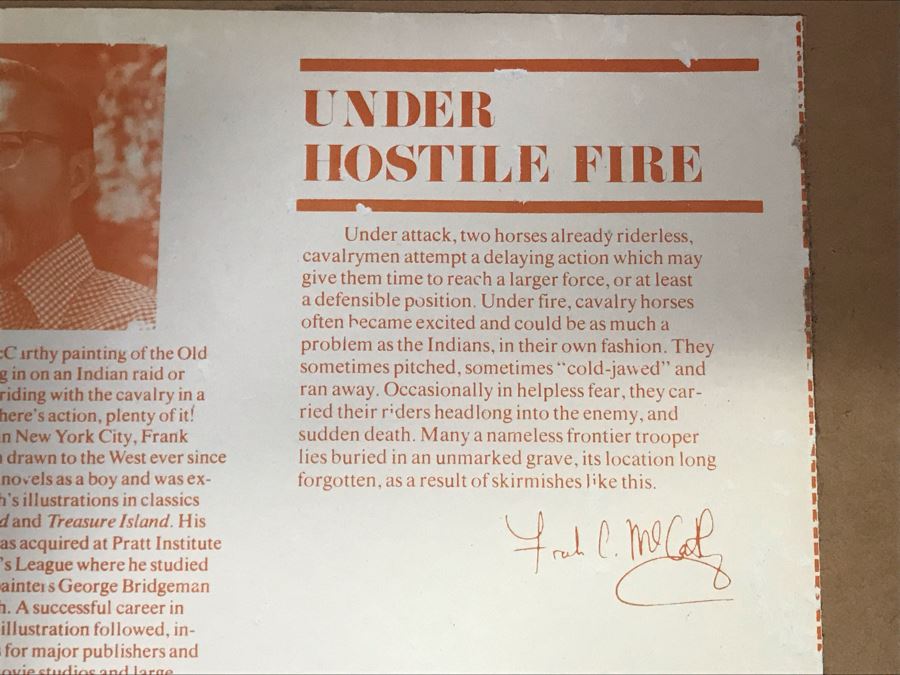 Frank McCarthy (1924-2002) Limited Edition Print Titled 'Under Hostile Fire' Hand Signed 26.5 X 18 No. 677 Of 1000 [Photo 28]