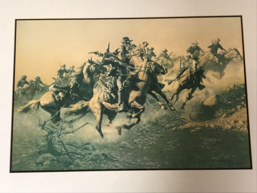 Frank McCarthy (1924-2002) Limited Edition Print Titled 'Under Hostile Fire' Hand Signed 26.5 X 18 No. 677 Of 1000 [Photo 19]
