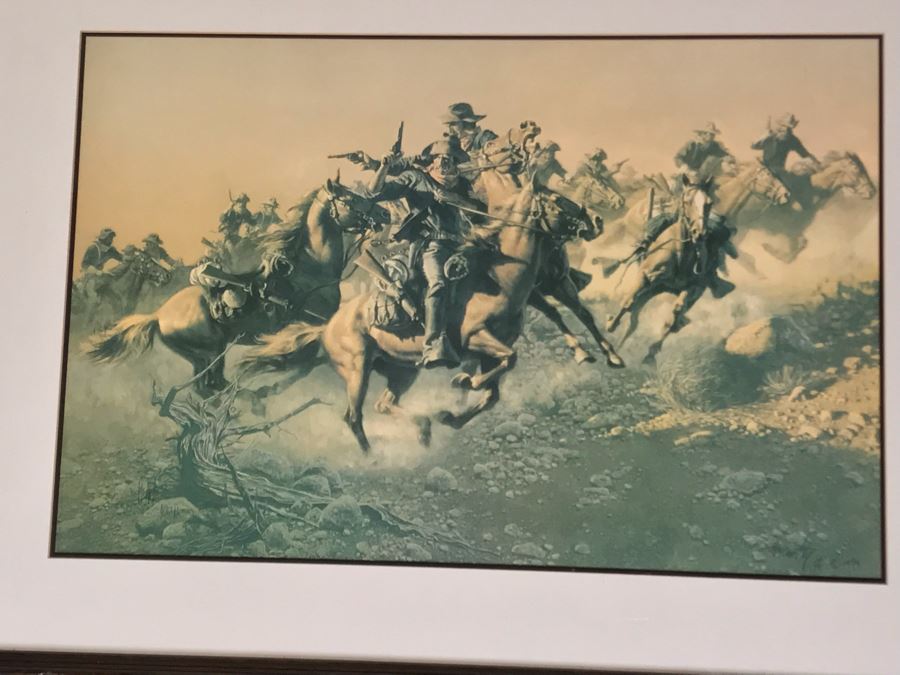 Frank McCarthy (1924-2002) Limited Edition Print Titled 'Under Hostile Fire' Hand Signed 26.5 X 18 No. 677 Of 1000 [Photo 18]