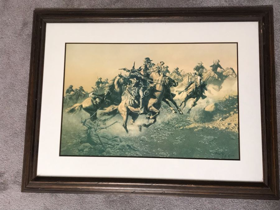 Frank McCarthy (1924-2002) Limited Edition Print Titled 'Under Hostile Fire' Hand Signed 26.5 X 18 No. 677 Of 1000 [Photo 15]