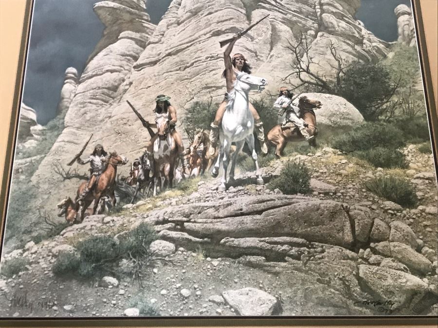 Frank McCarthy (1924-2002) Limited Edition Print Titled 'The Savage Taunt' Hand Signed 17.5 X 27 No. 544 Of 1000 [Photo 6]