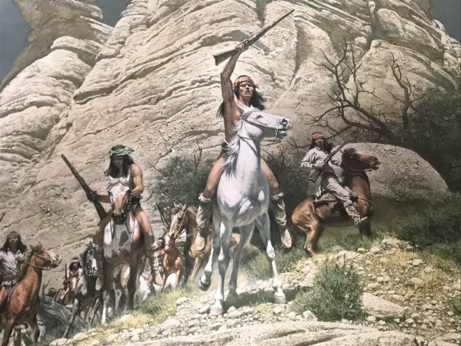 Frank McCarthy (1924-2002) Limited Edition Print Titled 'The Savage Taunt' Hand Signed 17.5 X 27 No. 544 Of 1000 [Photo 7]
