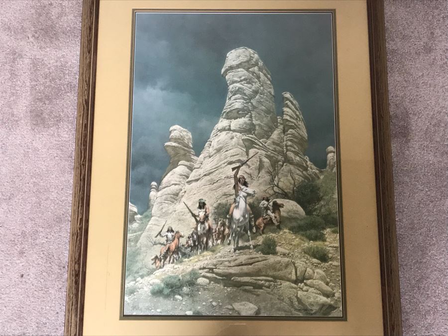 Frank McCarthy (1924-2002) Limited Edition Print Titled 'The Savage Taunt' Hand Signed 17.5 X 27 No. 544 Of 1000 [Photo 4]