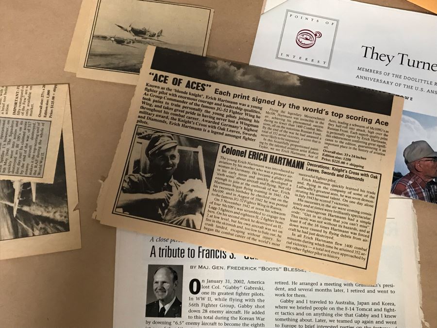 William S. Phillips Limited Edition Print Titled 'The Giant Begins To Stir' Inbound: Lt. Col. James H. Doolittle's B-25 Leads The Tokyo Raiders Across The Coast Of Japan No. 531 Of 1250 Signed By Artist And Signed By 16 Crew Members 27.5 X 22.5 [Photo 29]