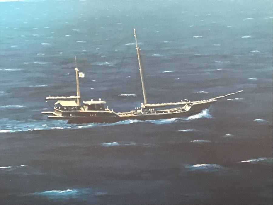 William S. Phillips Limited Edition Print Titled 'The Giant Begins To Stir' Inbound: Lt. Col. James H. Doolittle's B-25 Leads The Tokyo Raiders Across The Coast Of Japan No. 531 Of 1250 Signed By Artist And Signed By 16 Crew Members 27.5 X 22.5 [Photo 12]