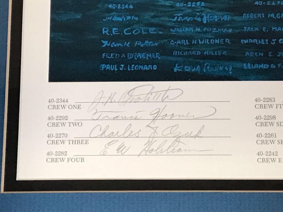 William S. Phillips Limited Edition Print Titled 'The Giant Begins To Stir' Inbound: Lt. Col. James H. Doolittle's B-25 Leads The Tokyo Raiders Across The Coast Of Japan No. 531 Of 1250 Signed By Artist And Signed By 16 Crew Members 27.5 X 22.5 [Photo 4]