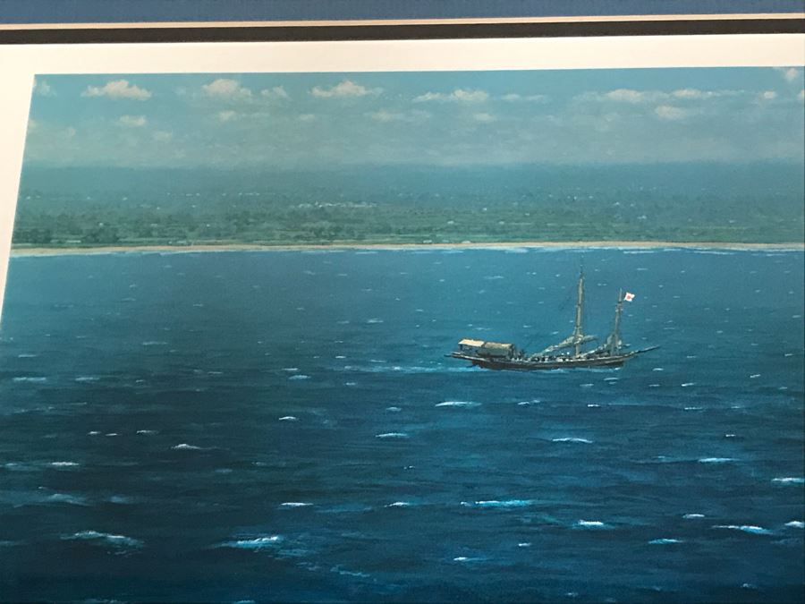 William S. Phillips Limited Edition Print Titled 'The Giant Begins To Stir' Inbound: Lt. Col. James H. Doolittle's B-25 Leads The Tokyo Raiders Across The Coast Of Japan No. 531 Of 1250 Signed By Artist And Signed By 16 Crew Members 27.5 X 22.5 [Photo 13]