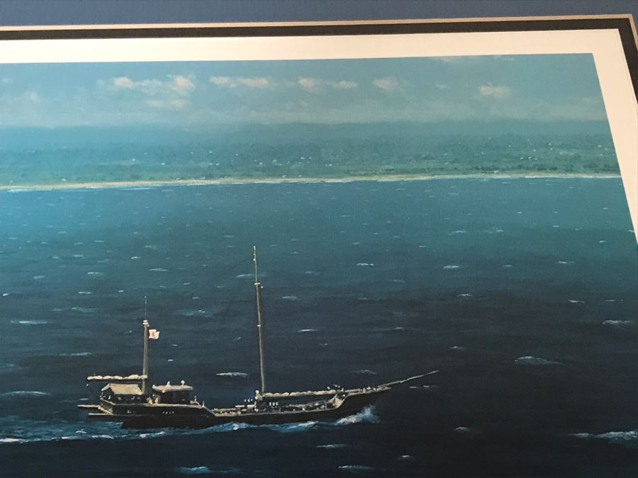 William S. Phillips Limited Edition Print Titled 'The Giant Begins To Stir' Inbound: Lt. Col. James H. Doolittle's B-25 Leads The Tokyo Raiders Across The Coast Of Japan No. 531 Of 1250 Signed By Artist And Signed By 16 Crew Members 27.5 X 22.5 [Photo 14]