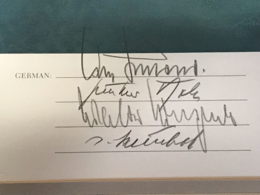 William S. Phillips Limited Edition Print Titled 'Hellfire Corner' Battle South Of London No. 942 Of 1250 Signed By Artist And Signed By Crew Members Including (1) American Signature, (4) British Signatures And (4) German Signatures 27 X 23 - See Photos [Photo 14]