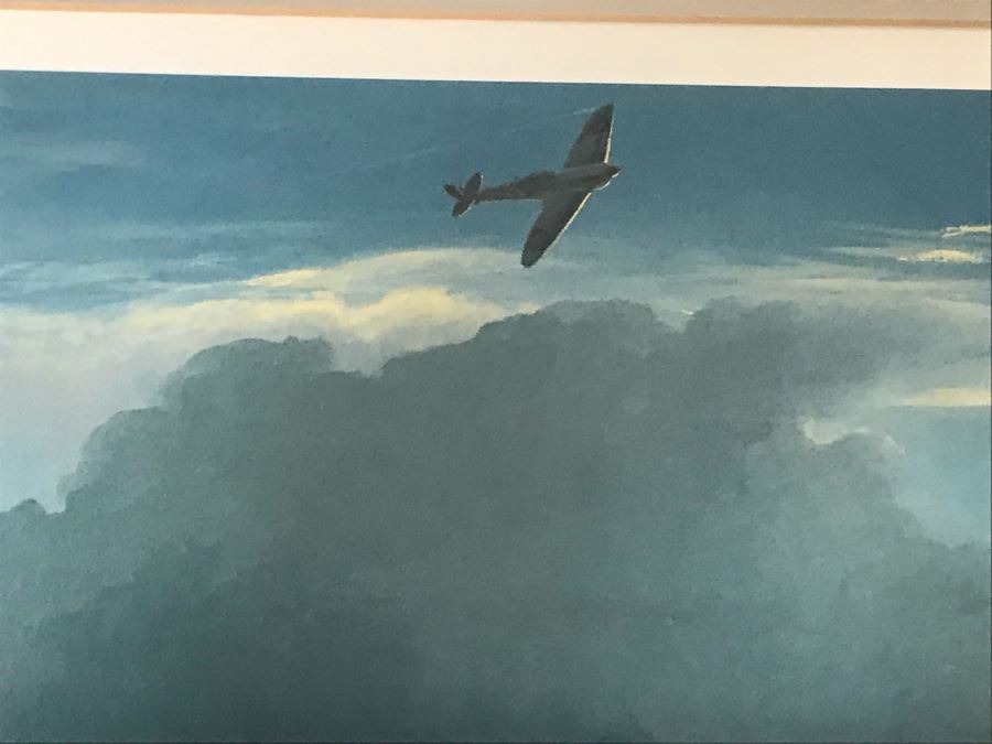 William S. Phillips Limited Edition Print Titled 'Hellfire Corner' Battle South Of London No. 942 Of 1250 Signed By Artist And Signed By Crew Members Including (1) American Signature, (4) British Signatures And (4) German Signatures 27 X 23 - See Photos [Photo 9]