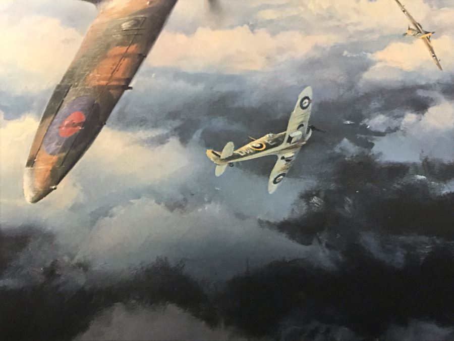 Robert Taylor L.E. Print Titled 'Eagles High' No. 189 Of 1000 Signed By Artist And Signed By Six Famous Fighter Pilots RAF: Johnnie Johnson, Pete Brothers, Geoffrey Page - Luftwaffe: Adolf Galland, Gunther Rall, Johannes Steinhoff 33 X 24 - See Photos [Photo 10]