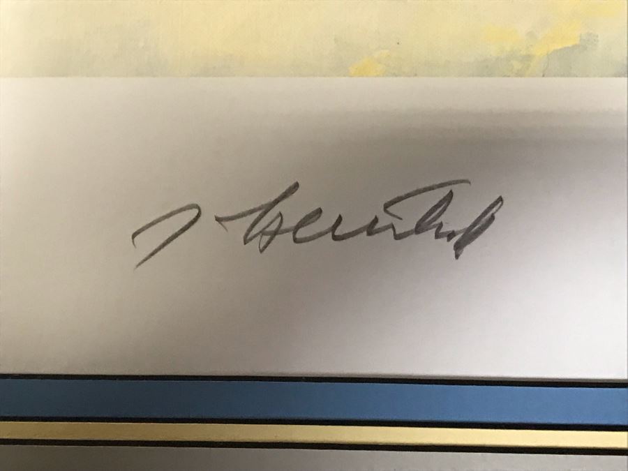 Robert Taylor L.E. Print Titled 'Eagles High' No. 189 Of 1000 Signed By Artist And Signed By Six Famous Fighter Pilots RAF: Johnnie Johnson, Pete Brothers, Geoffrey Page - Luftwaffe: Adolf Galland, Gunther Rall, Johannes Steinhoff 33 X 24 - See Photos [Photo 21]