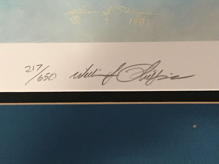 William S. Phillips Limited Edition Print Titled 'Those Clouds Won't Help You Now' No. 217 Of 650 Corsair Plane Signed By Artist And Signed By Marine Fighter Major Marion E. Carl 26 X 21 [Photo 12]