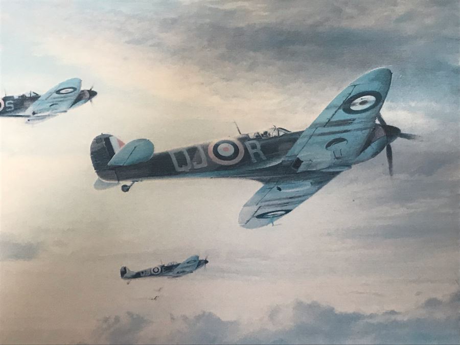 Robert Taylor Limited Edition Print Titled 'Return Of The Few' No. 712 Of 1000 Corsair Plane Signed By Artist And Signed By WWII Fighter Pilots: Alan Deere, Johnnie Johnson, Bob Stanford-Tuck, Peter Townsend 23.5 X 17.5 [Photo 6]