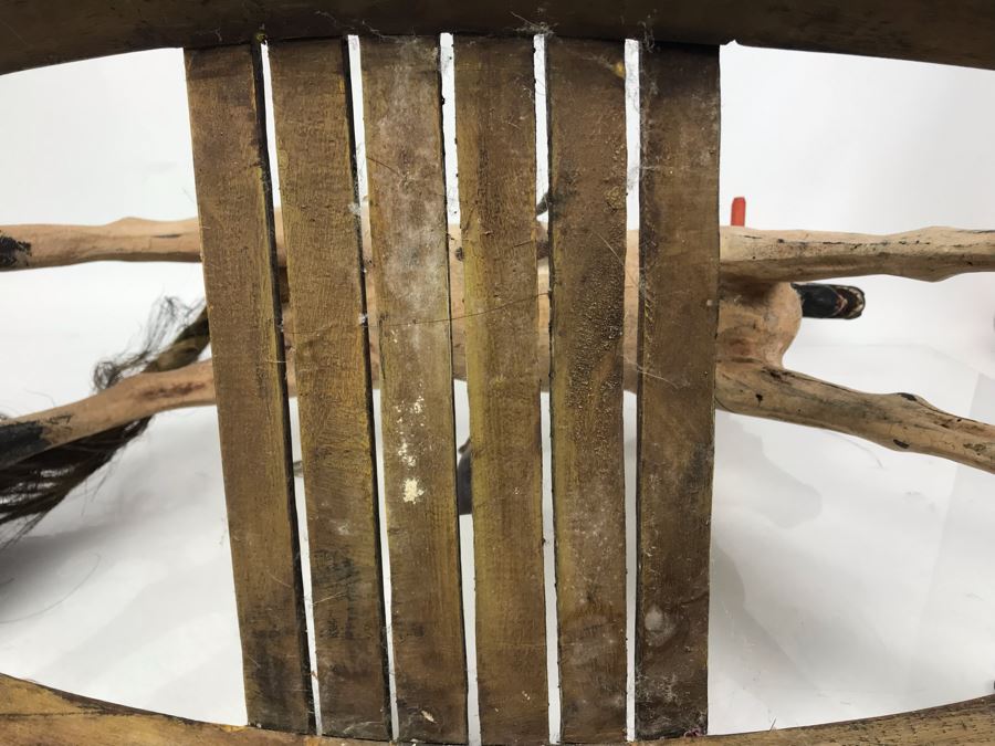 Antique Hand Painted Carved Wooden Rocking Horse 32W X 11D X 24H [Photo 22]