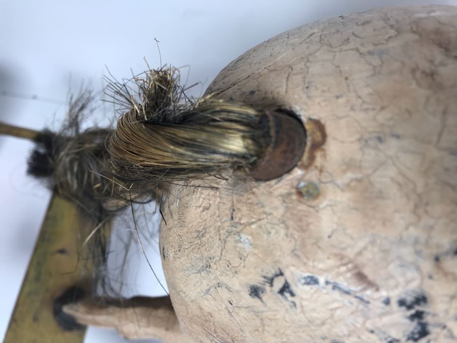 Antique Hand Painted Carved Wooden Rocking Horse 32W X 11D X 24H [Photo 29]