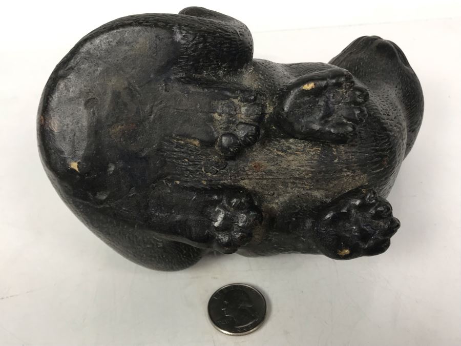 Solid Bronze Cat Sculpture - No Signature Found 6.5W X 4D X 5H [Photo 13]