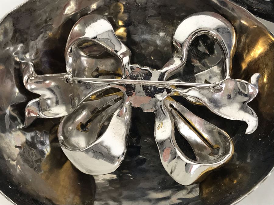 Metal Tree Motif Bowls With Various Costume Jewelry Including Mazer Brooch - See Photos [Photo 14]