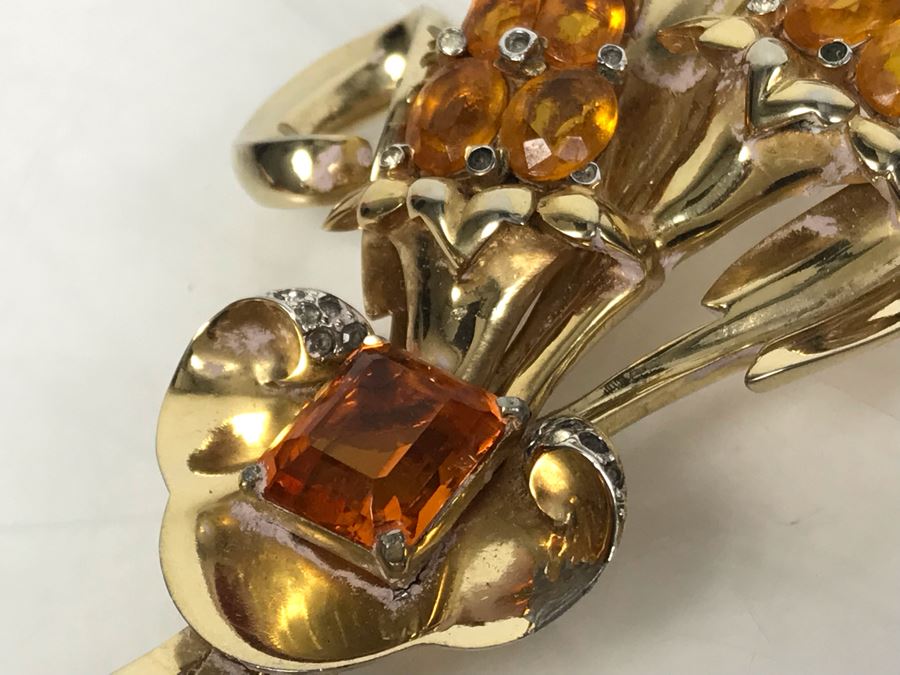 Metal Tree Motif Bowls With Various Costume Jewelry Including Mazer Brooch - See Photos [Photo 13]