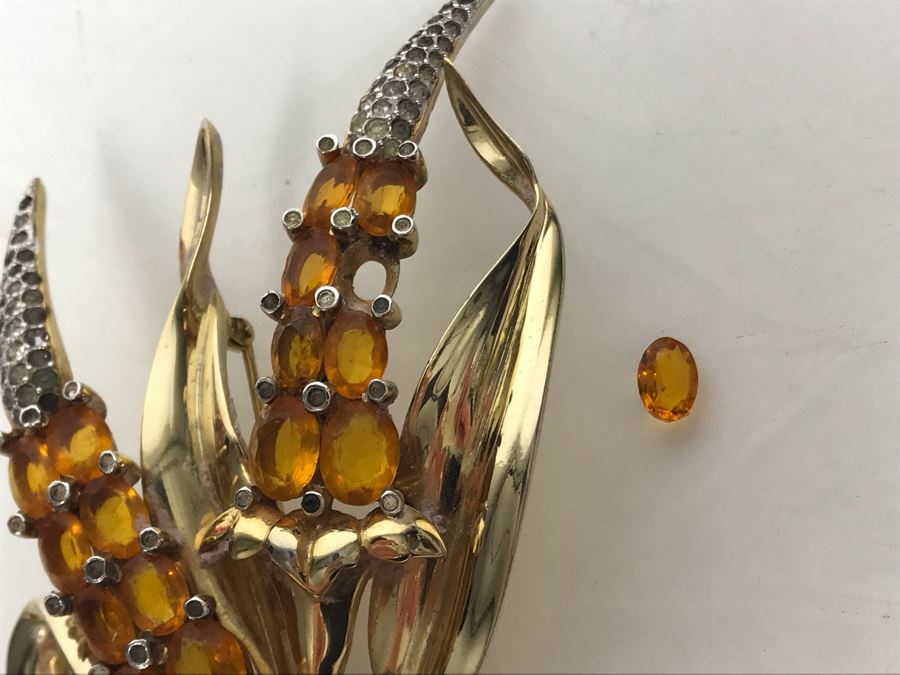 Metal Tree Motif Bowls With Various Costume Jewelry Including Mazer Brooch - See Photos [Photo 10]