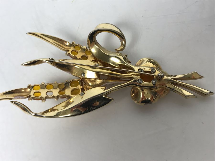 Metal Tree Motif Bowls With Various Costume Jewelry Including Mazer Brooch - See Photos [Photo 9]