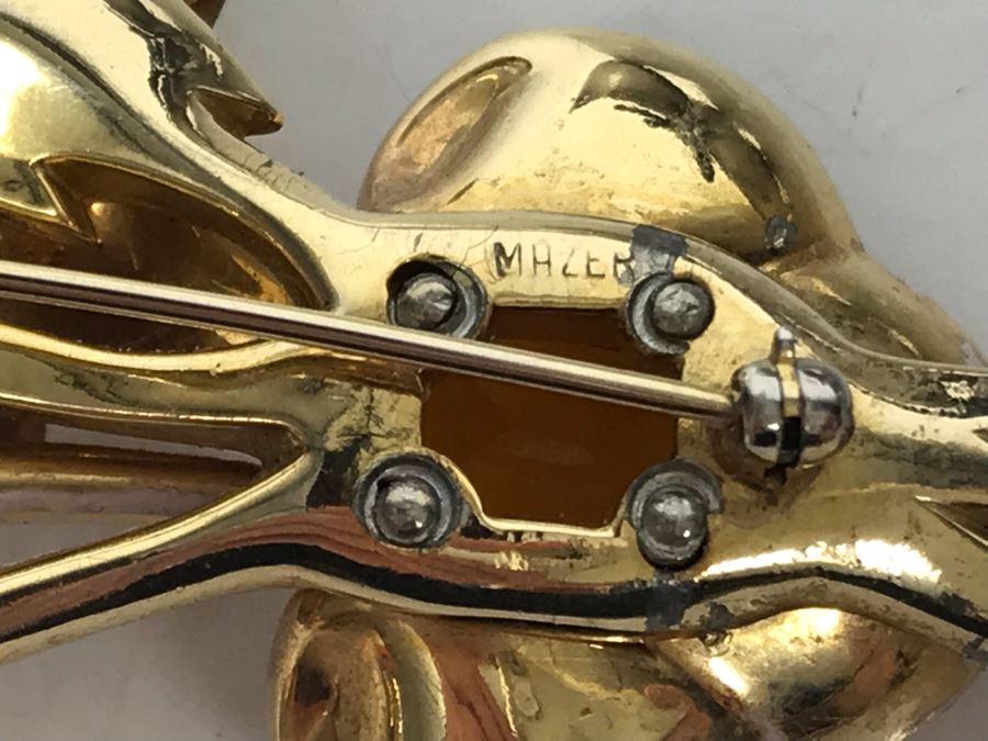 Metal Tree Motif Bowls With Various Costume Jewelry Including Mazer Brooch - See Photos [Photo 8]