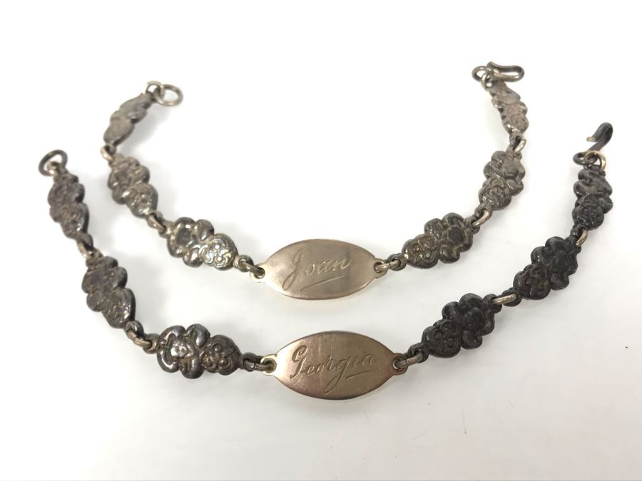 Pair Of Vintage 1943 Silver New Zealand Bracelets 32.2g [Photo 2]