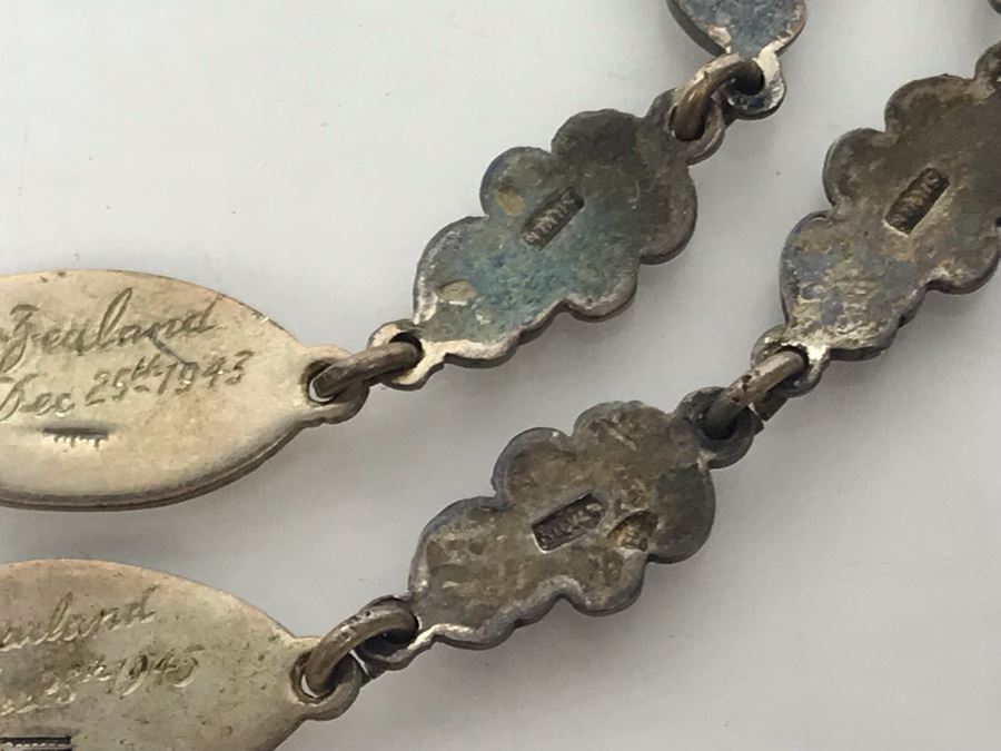 Pair Of Vintage 1943 Silver New Zealand Bracelets 32.2g [Photo 5]