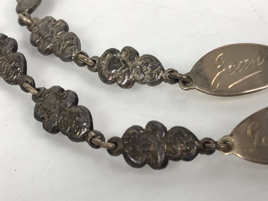 Pair Of Vintage 1943 Silver New Zealand Bracelets 32.2g [Photo 3]